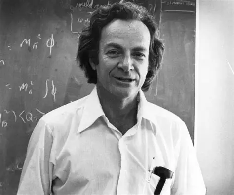 Richard Feynman at a blackboard, 1970s